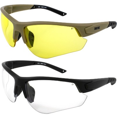 2 Pairs of Epoch Eyewear Grunt Sunglasses with Clear, Smoke Lenses