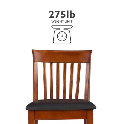 Classic Dark Cherry & Black Faux Leather 31" Craftsman Barstool