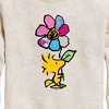 Boys' - Peanuts - Woodstock With Flower And Pattern Graphic Long Sleeve Fleece Sweatshirt - 2 of 4
