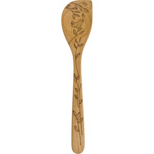 Talisman Designs Laser Etched Beechwood Corner Spoon, Nature Collection, Set of 1 - 1 of 2