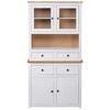 vidaXL Highboard White and natural Solid pine wood Standard Storage - 3 of 4