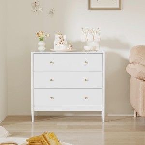 3 Drawer Dresser Chest of Drawers Entryway Console Accent Sideboard Storage  Organizer Cabinet, White - ModernLuxe
