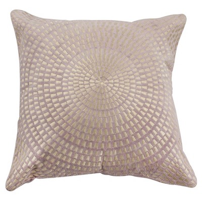 Embroidered Sunburst Purple Pillow Cover 16" x 16"