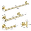 ChicFurnit Bathroom Towel Holder 4 Piece Brushed Nickel Gold Set Wall Mounted for Chic Bathroom Design, Gold, 26"*7.1"*3.1" - 3 of 4