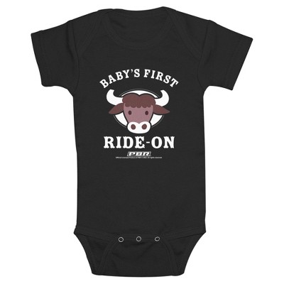 Image of Infant's Professional Bull Riders Baby's First Ride  Onesie - Black - 12 Months