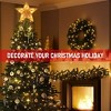 Aoibox 11 Inch Gold Star Christmas Tree Topper Set with 10 Warm White Lights Glitter Metal Wire Design for Holiday Tree Decoration - 2 of 4