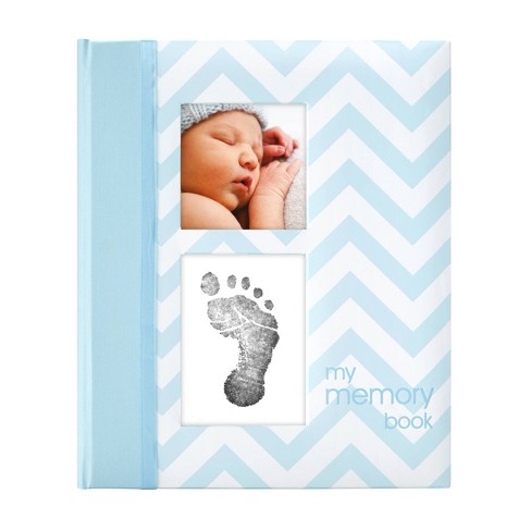 Pearhead Chevron Baby Memory Book - Blue : Target