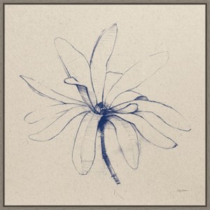 Amanti Art Modern Vintage Floral I Indigo by Avery Tillmon Canvas Wall Art Print Framed 22 x 22-in. - 1 of 4