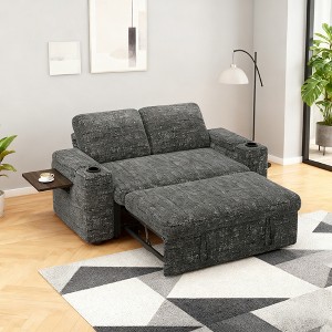 Dyonery 65" Loveseat Sleeper Sofa with Pull Out Bed,3-in-1 Convertible Sofa Bed with Reclining Backrest|USB Ports|Storage Armrests,Tool Free Assembly - 1 of 4