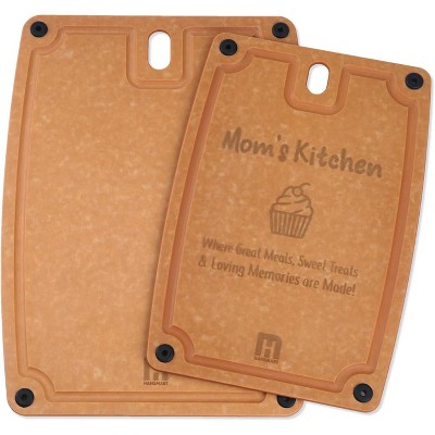 DOMETOUR Set of 2 Cutting Boards for Kitchen Dishwasher Safe, Composite Cutting Board with BPA Free, Reversible with Juice Grooves, Non-porous