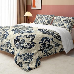 Acoinel Elegant Floral Comforter Bedding Set with 1 Quilt 2 Pillowcases, for Women Girls Adults Bedroom,Queen - 1 of 4