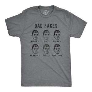 Mens Dad Faces Tshirt Funny Fathers Day Sarcastic Emotions Chart Graphic Novelty Tee - Crazy Dog Men's T Shirt - 1 of 4