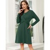 Women's Soft Basic Midi Dress Comfortable Bodycon Slip Dress with Waist Tuck, Versatile Layering Piece for Fall Winter - 2 of 4