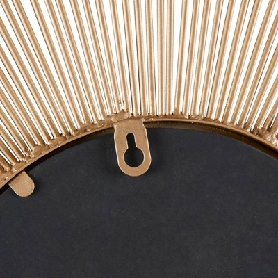Gold Sunburst Round Wall Mount Decorative Mirror