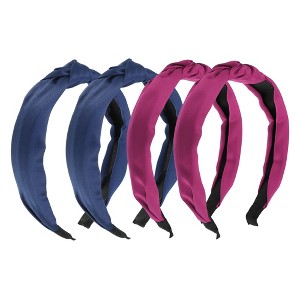 Unique Bargains Satin Knot Hairband for Women 4.92"x1.18" 4 Pcs - 1 of 4