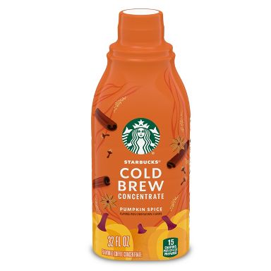 Starbucks Pumpkin Spice Flavored Cold Brew Concentrate, Multi-Serve, Naturally Flavored - 32 fl oz