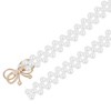 INSPIRE CHIC Women's Pearl Belt Crystal Rhinestone Retro Elastic Thin Waist Belt for Wedding Dress - 3 of 4