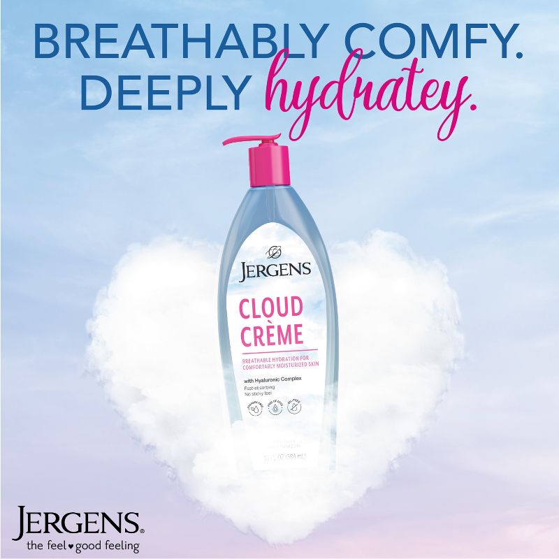 Jergens Cloud Cr&#232;me Body Moisturizer, Breathable Hydration Body Lotion, Non-Greasy, Fast-Absorbing Fresh - 13 fl oz, 5 of 14
