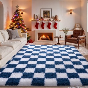 Soft Shag Area Rug 6x9 for Living Room or Bedroom, Fluffy Non-Slip Plush Carpet, Cozy Fuzzy Indoor Rug for Kids Room - 1 of 4