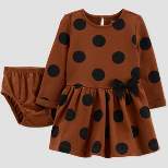 Carter's Just One You®️ Baby Girls' Dot Dress - Brown/Black
