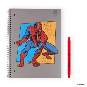 Yoobi Marvel 1 Subject Notebooks 8"x10.5" Wide Ruled with Pen Spider-Man Split - 1 of 4