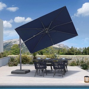 PURPLE LEAF Cantilever Patio Umbrella Outdoor Offset Umbrella with 3 Years Fade Resistance Recycled Fabric With Base - 1 of 1