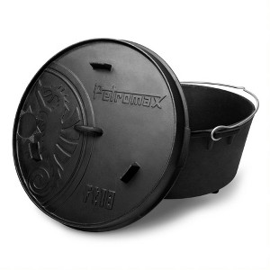 Petromax Cast Iron Dutch Oven for Cooking or Baking Outdoors Over Campfire or in the Home, Pre-Seasoned Cookware Heats Evenly, 3 Legs, 17 Qt - 1 of 4