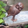 6.75" Tall Indoor Outdoor Saw Wet Owl Statue Rustic Bronze Painted Finish - Achla Designs: Cast Aluminum Garden Decor - 2 of 3