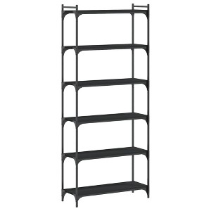 vidaXL Bookcase Storage Bookshelf Display Book Cabinet Black Engineered Wood - Black 31.5" 74" - 1 of 4