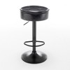 Faux Leather Round Armless Bar Chair with Metal Frame for Kitchen Counter Dining Living Room Set of 2 - 3 of 4