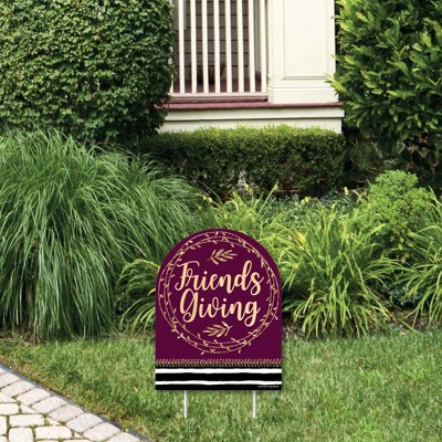 Big Dot of Happiness Elegant Thankful for Friends - Outdoor Lawn Sign - Friendsgiving Thanksgiving Party Yard Sign - 1 Piece