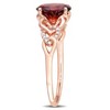 EVERLY JEWELRY | 10K Rose Gold 1 3/8 CT TGW Oval Garnet and Diamond Accent Link Ring - 2 of 4