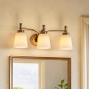 Tribesigns Bathroom Vanity Light Over Mirror, 3 Light Brushed Nickel Light Fixtures with Frosted Glass, White - 2 of 4