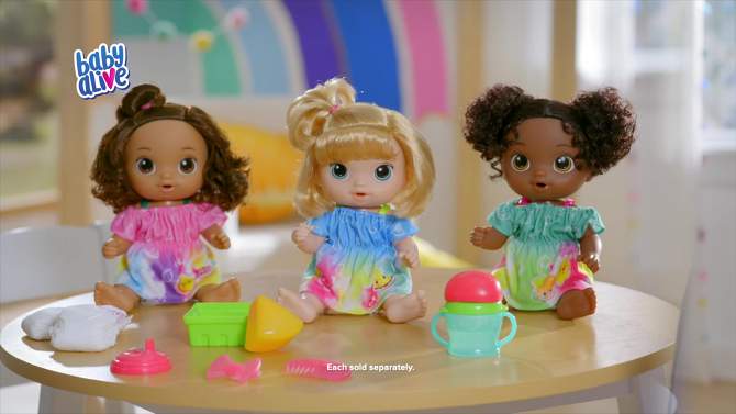 Baby Alive Fruity Sips Baby Doll - Black Hair/Brown Eyes, 2 of 8, play video
