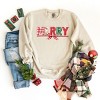 Merry Pattern Quilted Print - Women's Graphic Sweatshirt - 2 of 4