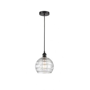 Athens Deco Swirl - 1 Light Mini Pendant In Industrial Style-10.75 Inches Tall and 8 Inches Wide - 1 of 1