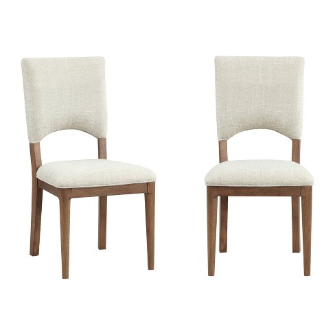 Treasure Trove Accents Set of 2 Wellington Dining Chair Brown: Cushioned, Linen Upholstery, Rubberwood Frame - image 1 of 4