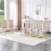 KTMBDW Modern Dining Chairs, Upholstered Kitchen Chairs with Crystal Buckle Design, Faux Leather for Living Room Lounge - 4 of 4