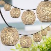 JONATHAN Y Oahu 10' 10-Light Incandescent C7 Hemp Rope Shaded String Lights: UL Listed, Indoor/Outdoor Use, LED Compatible - image 2 of 4