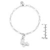 Slickblue Festive 0.25ct CZ Reindeer Charm Bracelet for Women, Rhodium-Plated Holiday Accessory, 7.5" Length - 2 of 3