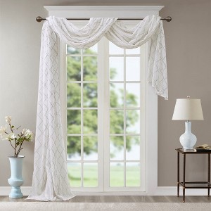 MAYEERTY Diamond Sheer Embroidered Window Scarf for Living Room - 1 of 4