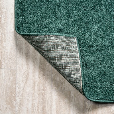 Emerald Green Synthetic Reversible Low-Pile Area Rug