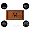 Evergreen Monogram Indoor Outdoor 100% Natural Coir Doormat 28" x 16" |  Letter  "M" - 2 of 4