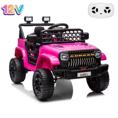 Jojoka  12V Electric Ride-On Truck for Kids with Remote Control, Dual Motors, 2 Speeds, Music Player, LED Lights, Ride on Toys for Ages 2-6