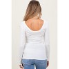 Pinkblush Ivory Ribbed Scoop Neck Long Sleeve Maternity Top - 3 of 3