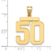Black Bow Jewelry 14k Yellow Gold, Athletic Collection, Large Polished Number 50 Pendant - 2 of 3