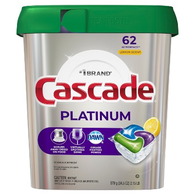 Cascade Lemon Scent Platinum Actionpacs Dishwasher Detergents