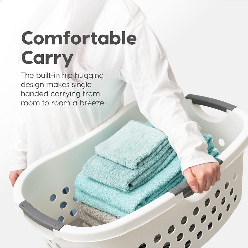 IRIS USA Plastic Clothes Laundry Basket, Hamper, 3 of 10