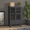 vidaXL Storage Cabinet Office Cabinet with Mesh Doors for Living Room Metal - 2 of 4