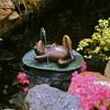 Design Toscano Spitting Frog on Lily Pad Bronze Garden Statue - 2 of 4